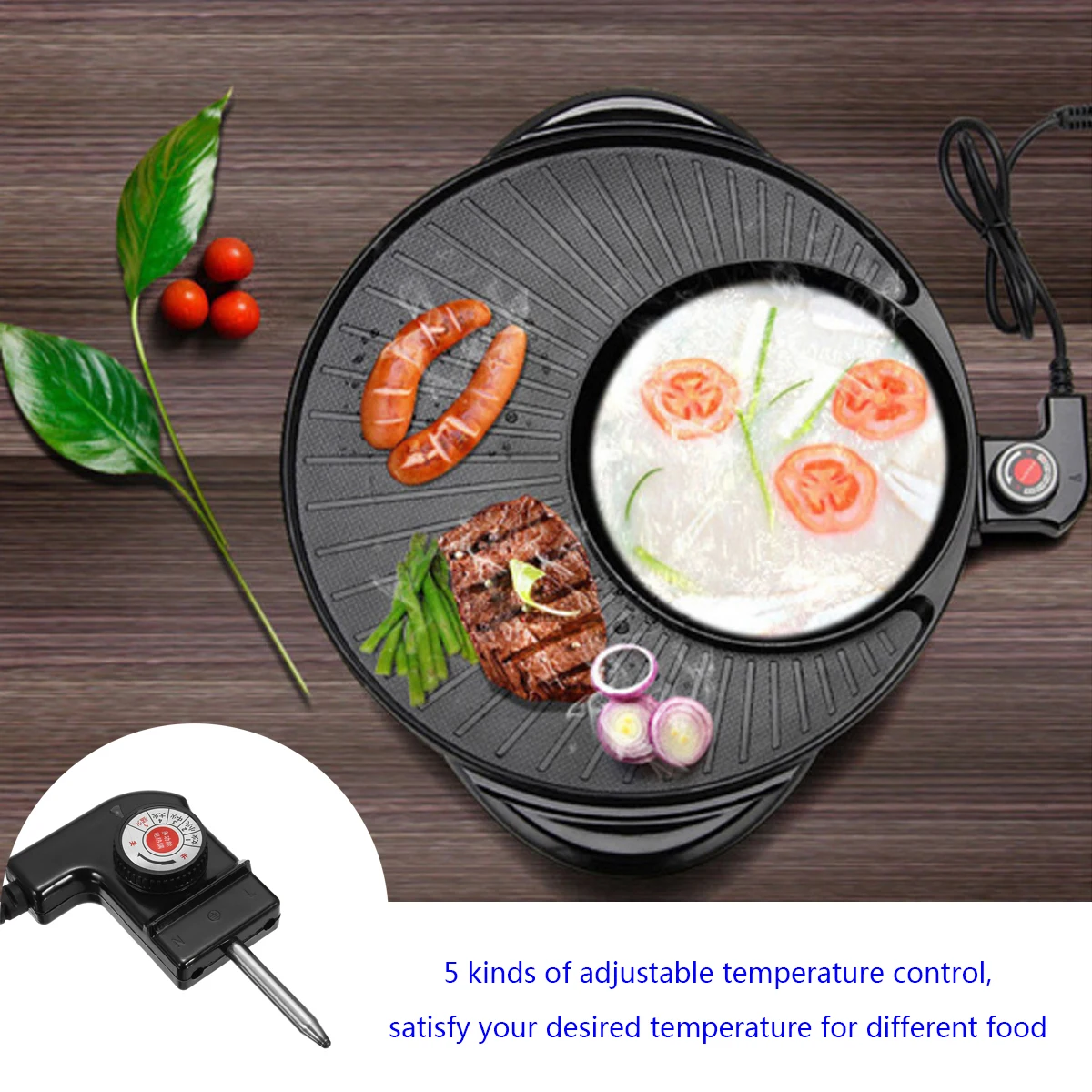 Non-Stick Grill BBQ Smokeless Cooking Pot 1200W Multifunction Table Top Electric Adjustable Scald Proof Anti-skid Indoor/Outdoor
Non-Stick Grill BBQ Smokeless Cooking Pot 1200W Multifunction Table Top Electric Adjustable Scald Proof Anti-skid Indoor/Outdoor