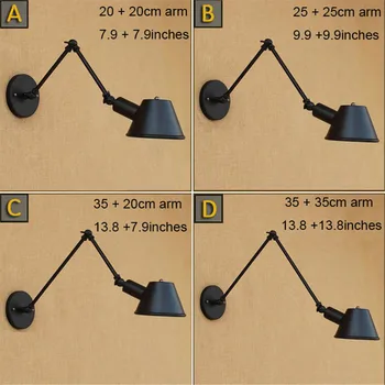 Vintage Black 25cm+25cm double swing arms wall lights Antique Metal shade luminaire home lighting for office study reading shop
Vintage Black 25cm+25cm double swing arms wall lights Antique Metal shade luminaire home lighting for office study reading shop