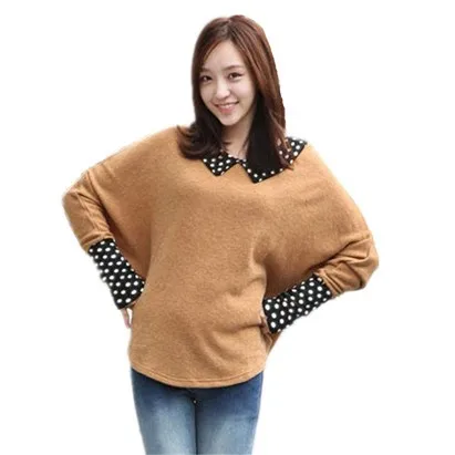 Batwing sleeve Dot peter pan collar cute sweater autumn thin pullover sweaters long sleeve patchwork new cute knitwear oversized
Batwing sleeve Dot peter pan collar cute sweater autumn thin pullover sweaters long sleeve patchwork new cute knitwear oversized