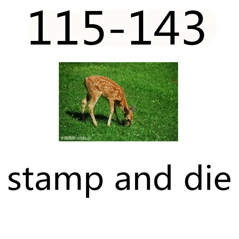 115-143 Meadow small deer clear stamps and metal cutting dies Please contact me for photos
115-143 Meadow small deer clear stamps and metal cutting dies Please contact me for photos
