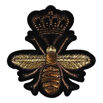 10pieces Beaded Embroidery Applique Gold Crown Bee Patches Motifs Badge for Bags Clothes Decorated Sewing Accessories TH910
10pieces Beaded Embroidery Applique Gold Crown Bee Patches Motifs Badge for Bags Clothes Decorated Sewing Accessories TH910