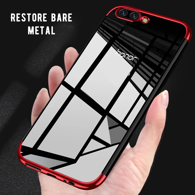 Transparent Soft TPU Silicone Case For Huawei Honor 8X Max 9 10 Lite Note Plating Cover V9 V10 8C 8Pro 6C Pro | Мобильные телефоны