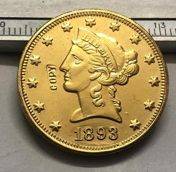 1893 United States Liberty Head (Motto on Reverse) $10 Gold Copy Coin (Choose any one mint P & S & O)
1893 United States Liberty Head (Motto on Reverse) $10 Gold Copy Coin (Choose any one mint P & S & O)