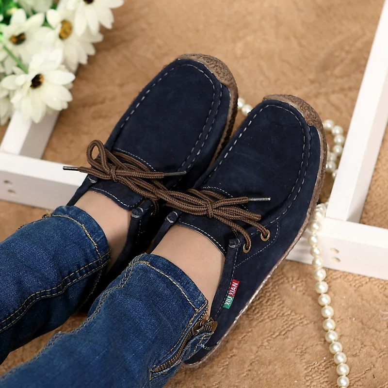 2017spring women genuine leather shoes woman Hand-sewn suede leather flats cowhide flexible boat shoes women loafer plus size059
2017spring women genuine leather shoes woman Hand-sewn suede leather flats cowhide flexible boat shoes women loafer plus size059
