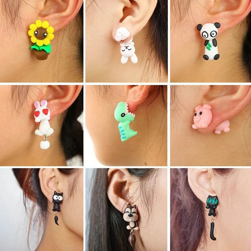 New 100% Handmade Polymer Clay Animal Earrings Cute Cat Red Fox Lovely Panda Squirrel Tiger Stud Earrings For Women Jewelry
New 100% Handmade Polymer Clay Animal Earrings Cute Cat Red Fox Lovely Panda Squirrel Tiger Stud Earrings For Women Jewelry