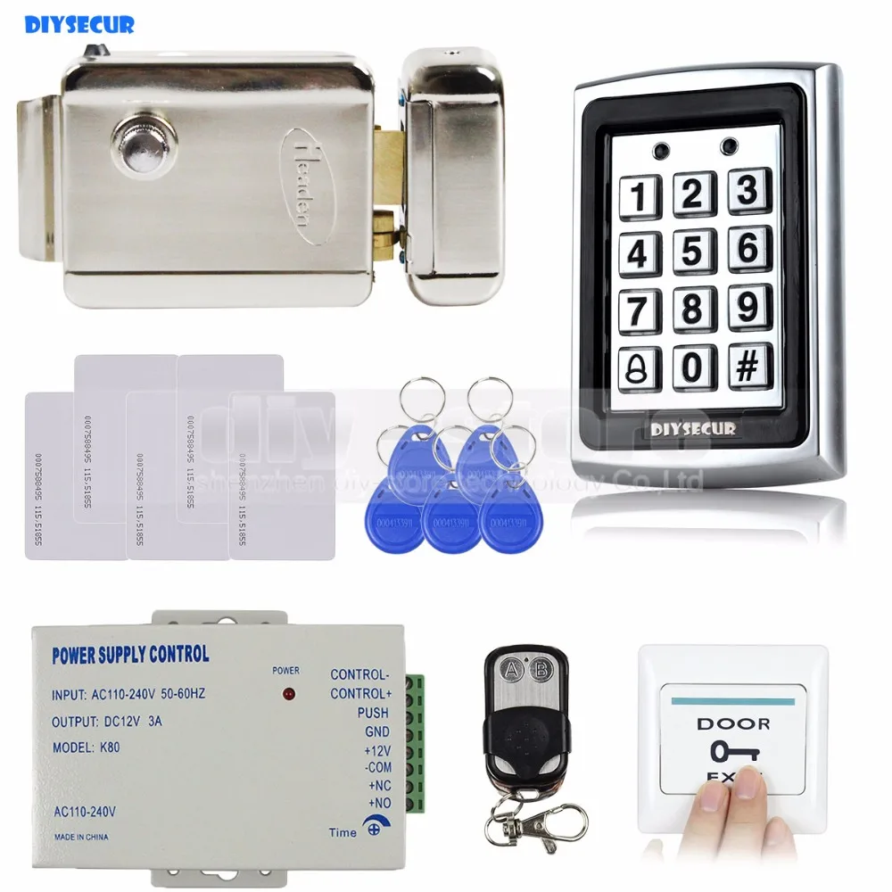 DIYSECUR Remote Control RFID Keypad Door Access Control Security System Kit + Electric Lock + Power Supply 7612
DIYSECUR Remote Control RFID Keypad Door Access Control Security System Kit + Electric Lock + Power Supply 7612