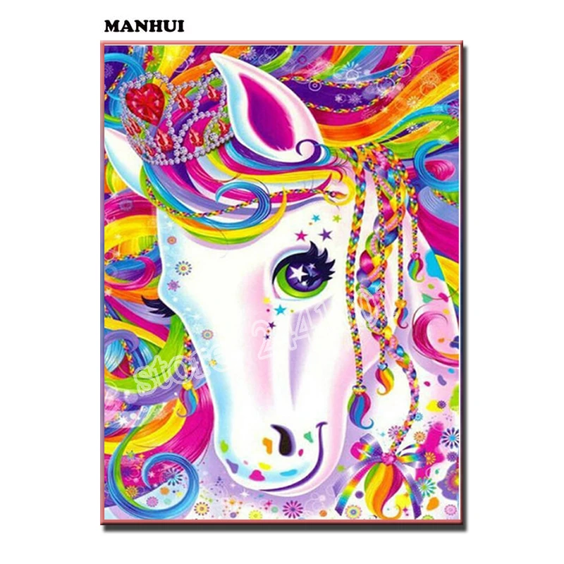 DIY Diamond Embroidery Wall Decorative Cartoon Color Horse Painting Mosaic MH119 | Дом и сад