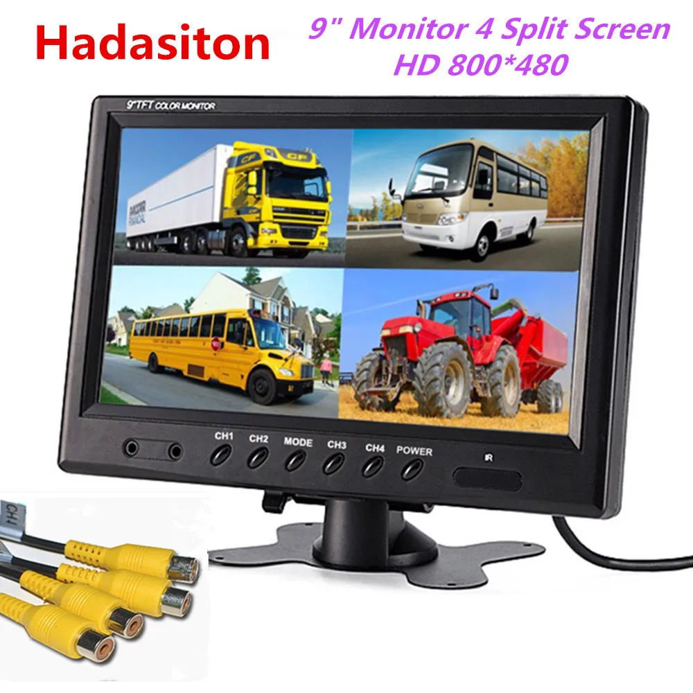 9 inch 4 Split Screen Car Monitor Headrest monitor 4 video input Use for Truck Bus Car and CCTV Security System,Camera optional
9 inch 4 Split Screen Car Monitor Headrest monitor 4 video input Use for Truck Bus Car and CCTV Security System,Camera optional