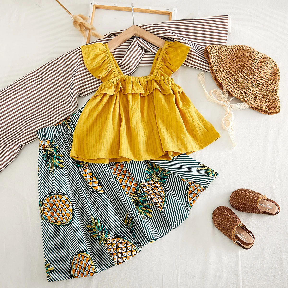 Summer Girl Set Mustard Girl Shirt + Skirt 2PCS Kids Set Children Suit Cotton Girls Clothes
Summer Girl Set Mustard Girl Shirt + Skirt 2PCS Kids Set Children Suit Cotton Girls Clothes