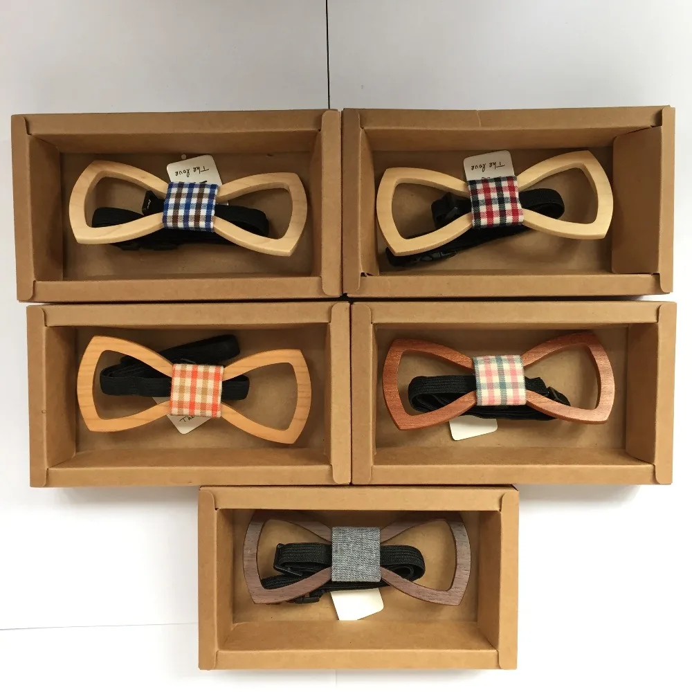 Image cheap bow ties new arrival men wood bow tie matts triangle plaid shape gentleman bow tie wooden bow ties