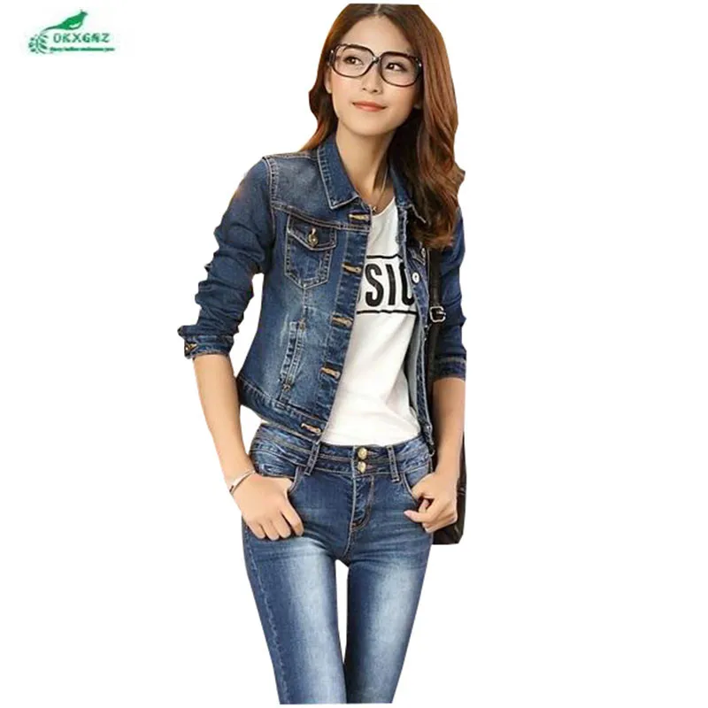 OKXGNZ Cowboy jacket female 2019 autumn new Korean Slim short outerwea wild solid long-sleeved denim outerwea clothing QQ814
OKXGNZ Cowboy jacket female 2019 autumn new Korean Slim short outerwea wild solid long-sleeved denim outerwea clothing QQ814