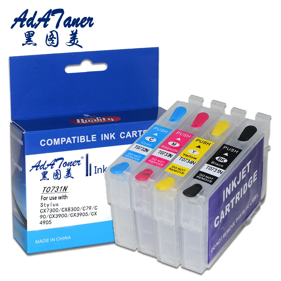 1Set T0731-T0734 T0731 T0732 T0733 T0731N Refill Ink Cartridge Replacement For Epson Stylus CX7300 Cartridges CX3900 CX8300 C79
1Set T0731-T0734 T0731 T0732 T0733 T0731N Refill Ink Cartridge Replacement For Epson Stylus CX7300 Cartridges CX3900 CX8300 C79