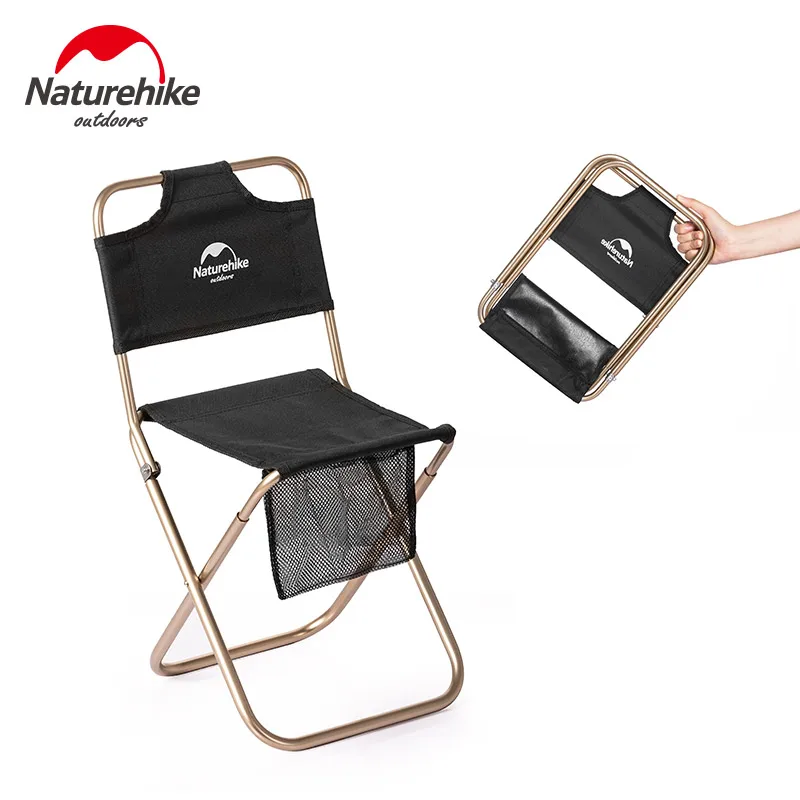 

Naturehike Outdoor Folding Stool Aluminum Alloy Oxford Collapsible Camping Backrest Chair Durable Ultralight Sketch Fishing BBQ