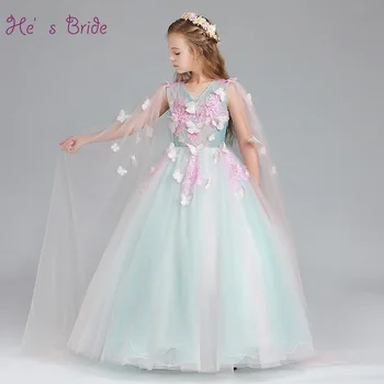 He's Bride Butterfly Lace Kids Dress V-neck Flare Sleeves Floor-Length Ball Gown Blue Girls Pageant Dresses Communion Dresses
He's Bride Butterfly Lace Kids Dress V-neck Flare Sleeves Floor-Length Ball Gown Blue Girls Pageant Dresses Communion Dresses