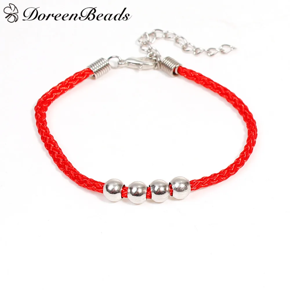 DoreenBeads 5 PCs Polyester Kabbalah Red String Braided Friendship Bracelets for Man Woman dull silver color Round Beads 18.5cm
DoreenBeads 5 PCs Polyester Kabbalah Red String Braided Friendship Bracelets for Man Woman dull silver color Round Beads 18.5cm