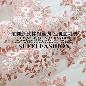 120cm wide orange golden line embroidered lace fabric for cheongsam dress shirt clothes clothing decoration
120cm wide orange golden line embroidered lace fabric for cheongsam dress shirt clothes clothing decoration