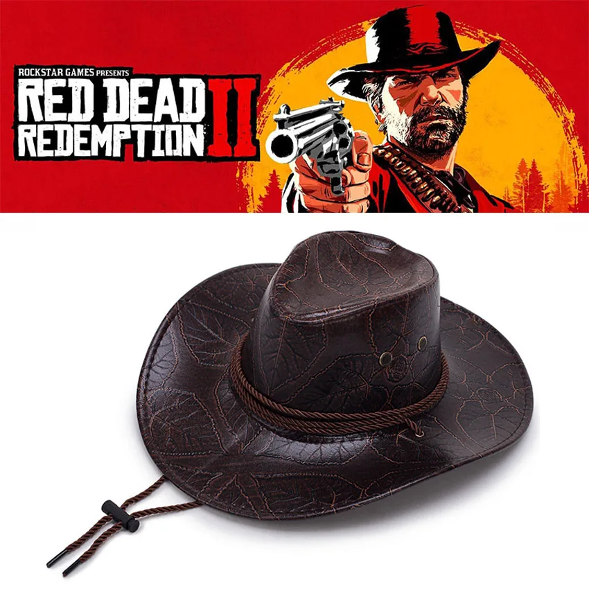 Faux Leather Game Red Dead Redemption 2 Western Cowboy Hat Halloween Cosplay Accessories Wide Brim Sun Shield Cap Props
Faux Leather Game Red Dead Redemption 2 Western Cowboy Hat Halloween Cosplay Accessories Wide Brim Sun Shield Cap Props
