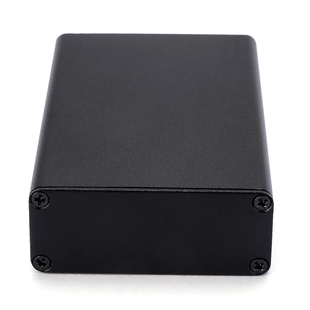 Aluminum PCB Instrument Box Enclosure DIY Electronic Project Case Panels Screws DIY Built-in Grooves Black 80x50x20mm