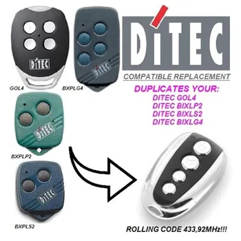 Ditec GOL4 BIXLG4 BIXLP2 BIXLS2 Remote Control 433.92MHz DITEC rolling code garage door remotes
Ditec GOL4 BIXLG4 BIXLP2 BIXLS2 Remote Control 433.92MHz DITEC rolling code garage door remotes