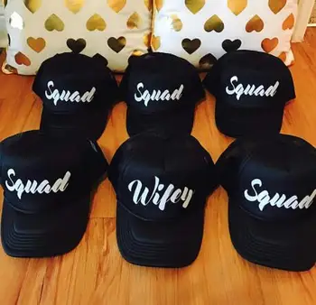 custom WIFEY SQUAD wedding bridesmaid Bachelorette Mesh Trucker Snapback trucker hats caps party favors
custom WIFEY SQUAD wedding bridesmaid Bachelorette Mesh Trucker Snapback trucker hats caps party favors