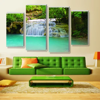 4 Panel green water Waterfall Landscape Painting Flowers Modern Pictures On Canvas Artwork Print Customized Picture
4 Panel green water Waterfall Landscape Painting Flowers Modern Pictures On Canvas Artwork Print Customized Picture