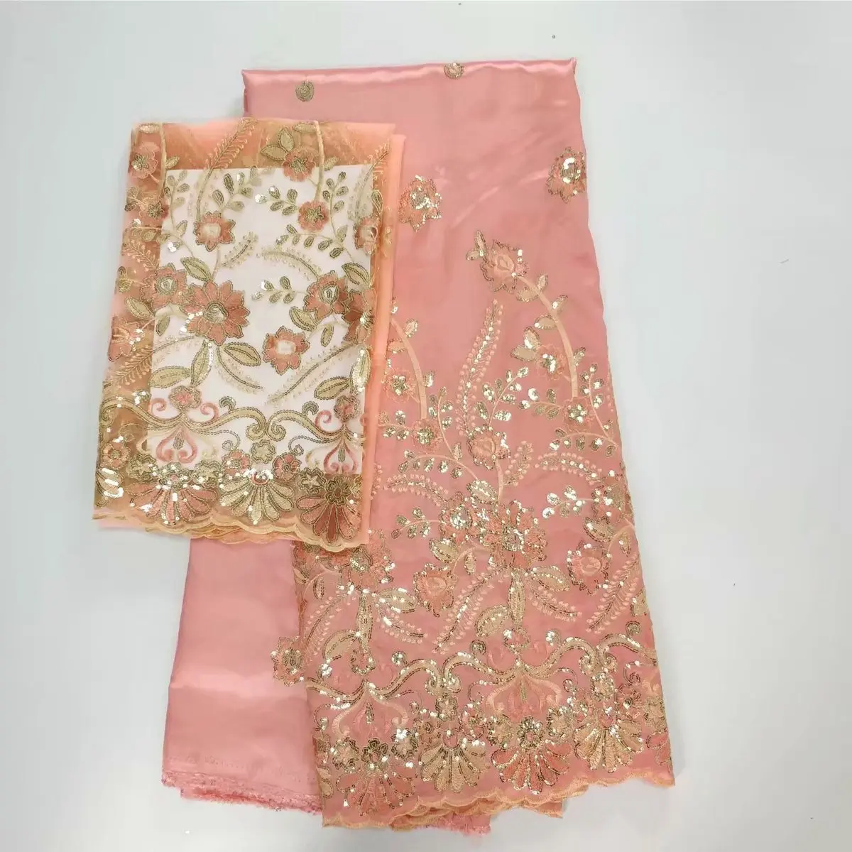 PINK African George Lace Fabric with Sequins and 2 Yards French Net Lace for Party Dress High Quality African George Fabric 2018
PINK African George Lace Fabric with Sequins and 2 Yards French Net Lace for Party Dress High Quality African George Fabric 2018
