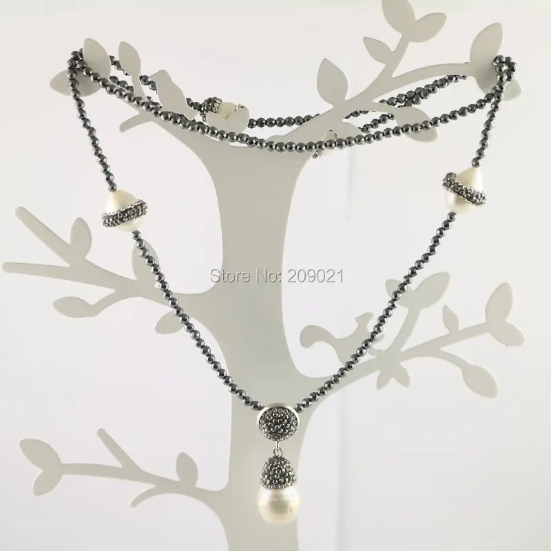 For Women ~ 4Pcs Pave Rhinestone Pearl Drops Pendants , Black Hematite Chains Charm Necklace Jewelry Finding
For Women ~ 4Pcs Pave Rhinestone Pearl Drops Pendants , Black Hematite Chains Charm Necklace Jewelry Finding