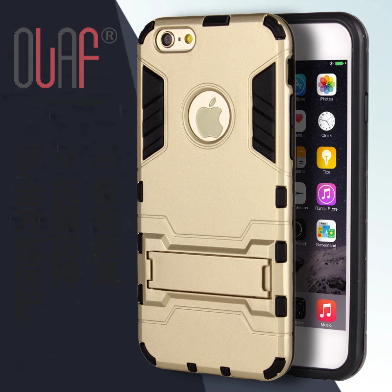 Olaf Anti-knock phone case + Plastic Thin Shockproof Rubber Coque Cover Back With Holder Stand for iphone6 6s 6plus 7 7s 7plus