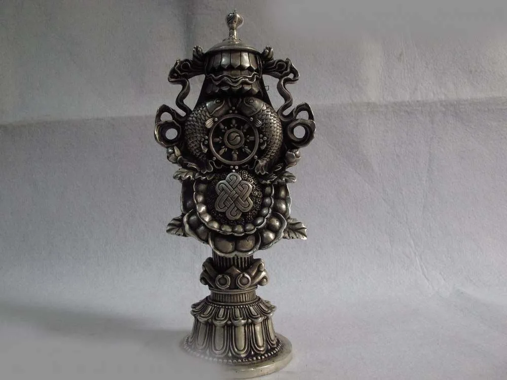 10.5 Pure bronze copper silver Tibet buddhism lucky eight treasures RITUAL ITEMS SD 506
10.5 Pure bronze copper silver Tibet buddhism lucky eight treasures RITUAL ITEMS SD 506