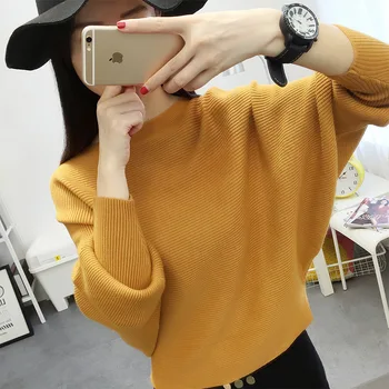 free shipping pull femme 2016 fall fashion new winter bat sleeve knitted sweater women Korean loose plus size collar Pullover
free shipping pull femme 2016 fall fashion new winter bat sleeve knitted sweater women Korean loose plus size collar Pullover
