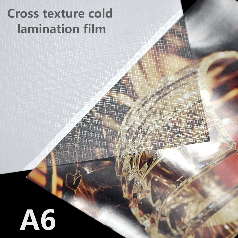A6 Photo protection film/Photo cold laminating film/Cross texture Lamination Film
A6 Photo protection film/Photo cold laminating film/Cross texture Lamination Film