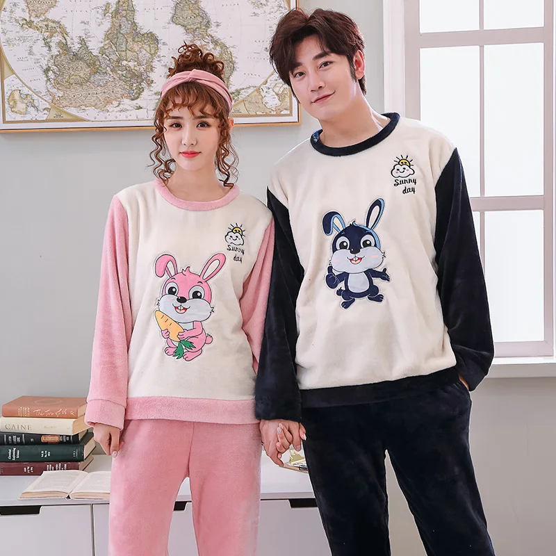 New Fashion Coral Corvet Warm Lovers Homewear Suits Casual Men's Flannel Couples Pajamas Cartoon Rabit Sets
New Fashion Coral Corvet Warm Lovers Homewear Suits Casual Men's Flannel Couples Pajamas Cartoon Rabit Sets