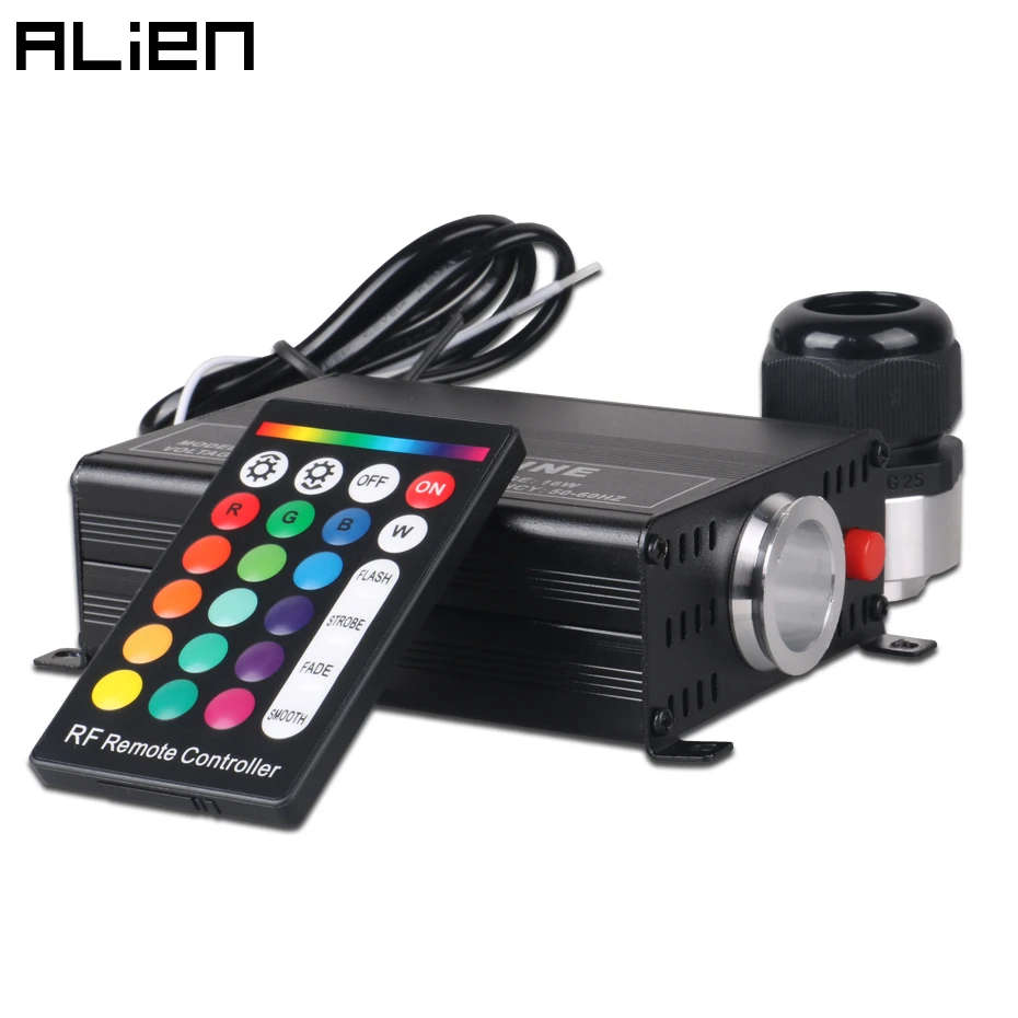 ALIEN RGBW 16W LED Optic Fiber Light Engine Optic Fiber Driver With RF Remote for Bedroom Star Ceiling Lights
ALIEN RGBW 16W LED Optic Fiber Light Engine Optic Fiber Driver With RF Remote for Bedroom Star Ceiling Lights