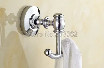 NEW Chrome Brass Bathroom Hooks Clothes Towel Hook & Hanger Dual Robe Hooks lba806