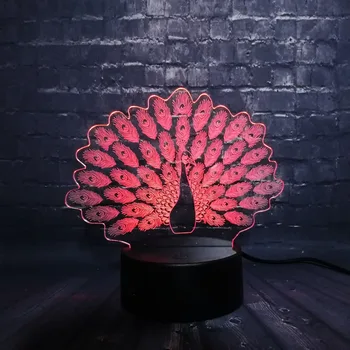 3D Peacock LED Night light house Decoration Animal RGB lamp Bedroom Sleep Light 7 Color Change Boy Kids Christmas lamp Toys
3D Peacock LED Night light house Decoration Animal RGB lamp Bedroom Sleep Light 7 Color Change Boy Kids Christmas lamp Toys