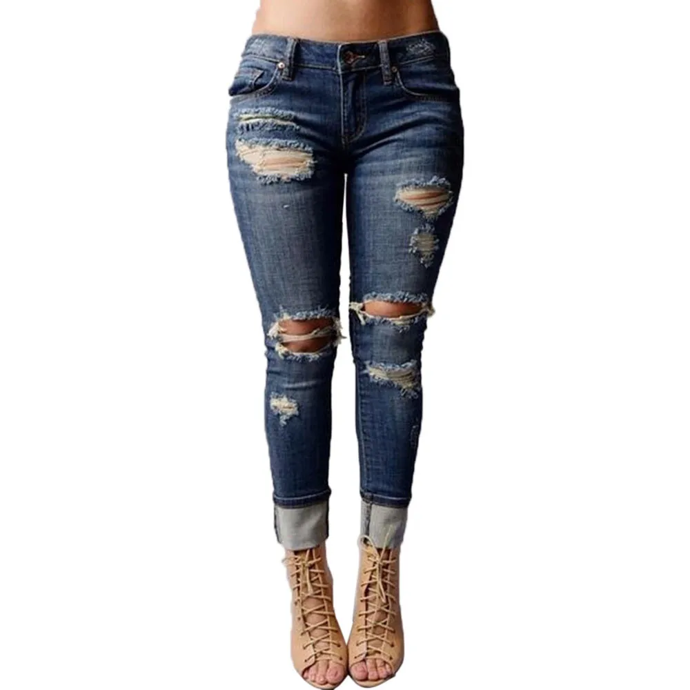 JAYCOSIN Women Clothes Jeans Dark Blue Plus Size Pencil Denim Trousers Fashion Skinny Distressed Hole Ripped Jeans Mujer 2019
JAYCOSIN Women Clothes Jeans Dark Blue Plus Size Pencil Denim Trousers Fashion Skinny Distressed Hole Ripped Jeans Mujer 2019