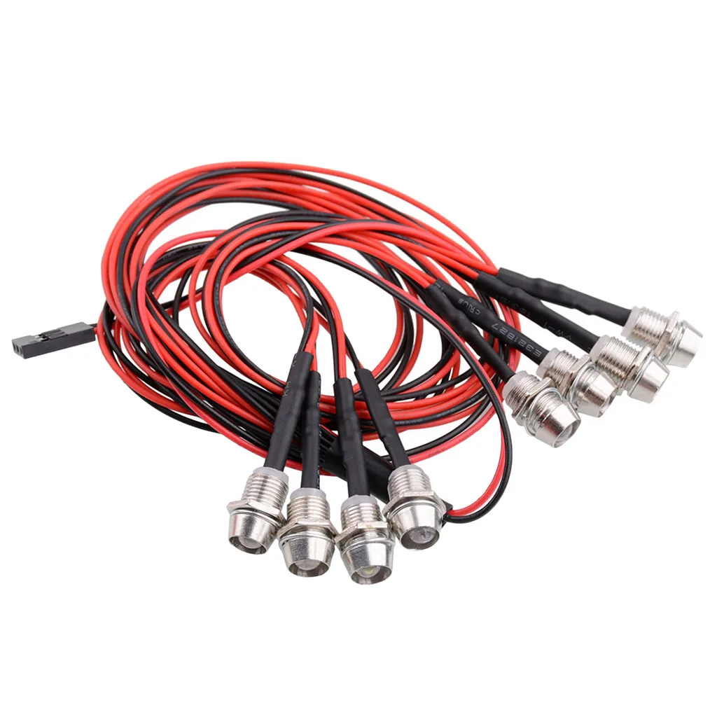 8 LED Light Kit Headlights Taillight White Yellow Red for 1/5 1/8 1/10 1/12 1/16 RC DIY Parts