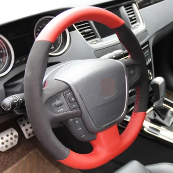 Puou Red Genuine Leather Black Suede Hand-stitched Car Steering Wheel Cover for Peugeot 508 Free shipping
Puou Red Genuine Leather Black Suede Hand-stitched Car Steering Wheel Cover for Peugeot 508 Free shipping