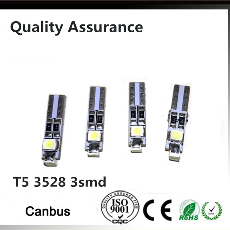 10X Car Auto LED T5 3 led smd 3528 canbus Wedge LED Light Bulb Lamp White Dashboard Warning Indicator Instrument Lights for car
10X Car Auto LED T5 3 led smd 3528 canbus Wedge LED Light Bulb Lamp White Dashboard Warning Indicator Instrument Lights for car