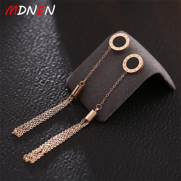 MDNEN Titanium Steel Fashion Minimalist Roman Number Circle Tassel Earrings Stud Earrings for Women hot sale E23
MDNEN Titanium Steel Fashion Minimalist Roman Number Circle Tassel Earrings Stud Earrings for Women hot sale E23