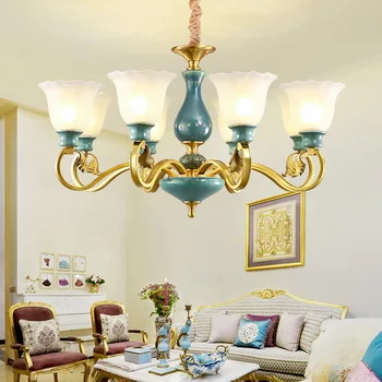 TUDA LED Chandelier Living Room Study European Copper Chandelier Ceramic Chandelier Frosted Glass E14 110V 220V
TUDA LED Chandelier Living Room Study European Copper Chandelier Ceramic Chandelier Frosted Glass E14 110V 220V