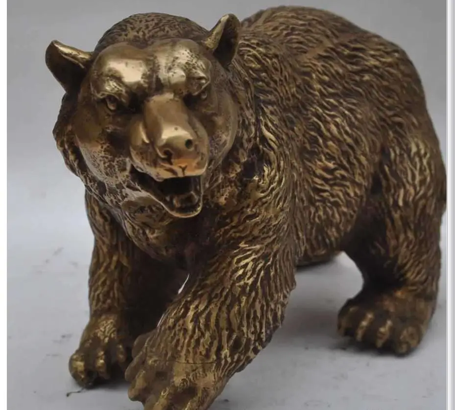 671115453++++14" Chinese sculpture Brass animated wild mammals brown bear animal Statue
671115453++++14" Chinese sculpture Brass animated wild mammals brown bear animal Statue