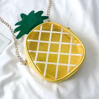 Cute female shoulder bag mini bag fashion transparent PVC pineapple handbag beach bag
Cute female shoulder bag mini bag fashion transparent PVC pineapple handbag beach bag