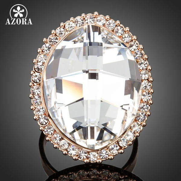 AZORA Rose Gold Color Egg Shaped Stellux Austrian Crystal Adjustable Size Ring TR0135
AZORA Rose Gold Color Egg Shaped Stellux Austrian Crystal Adjustable Size Ring TR0135