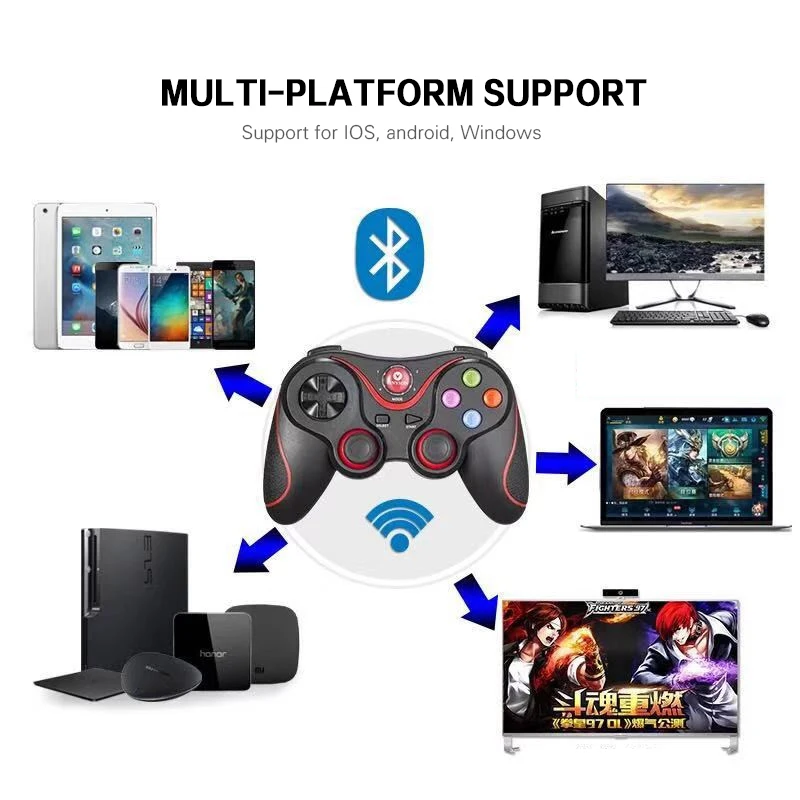 Wireless Bluetooth Gamepad Android Joystick Game Controller for Smart Phone and PC PS3
Wireless Bluetooth Gamepad Android Joystick Game Controller for Smart Phone and PC PS3
