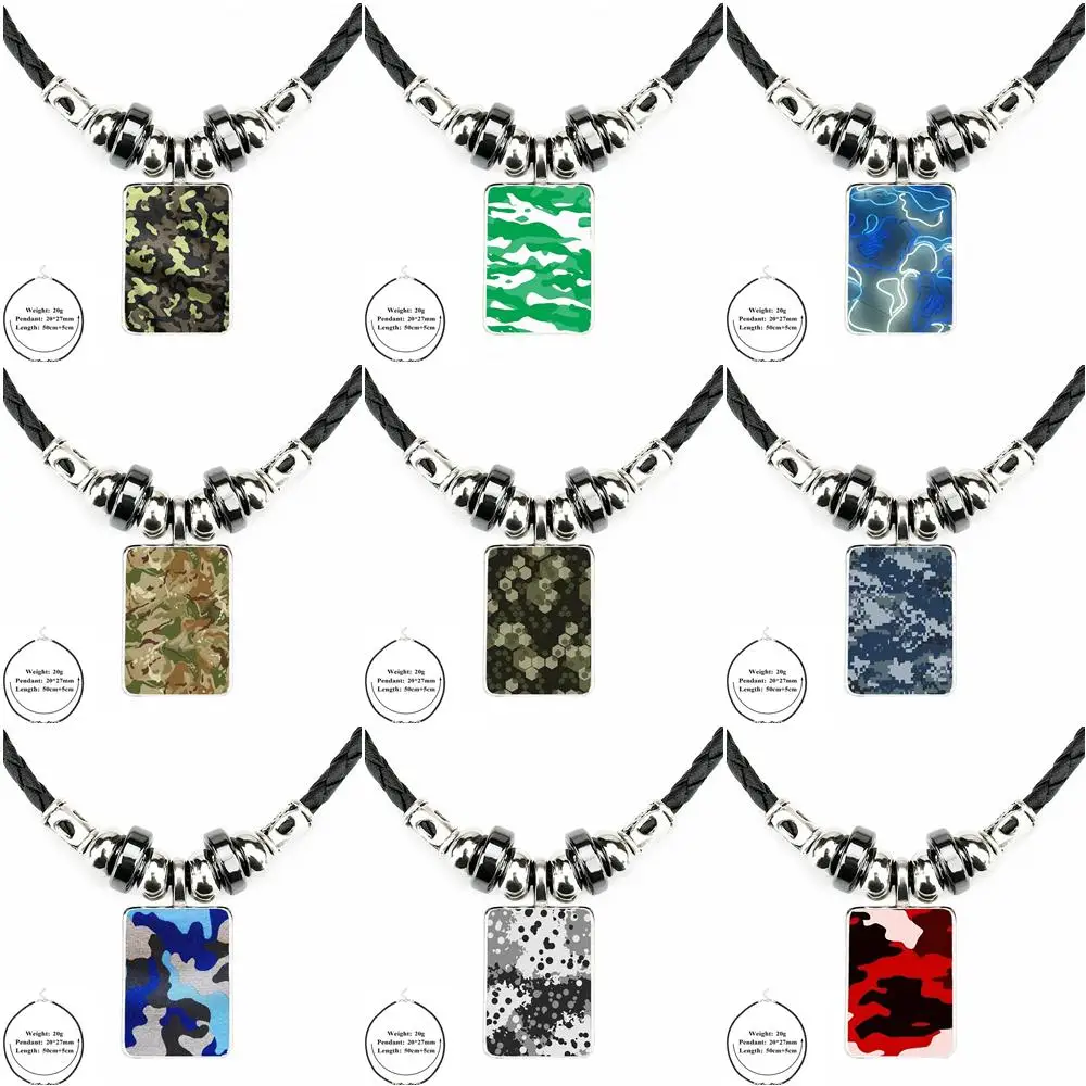 EJ Glaze For Child 2018 Camo Camouflage Skin Glass Cabochon Necklace Vintage Black Leather Bead Pendant Necklace Women Jewelry
EJ Glaze For Child 2018 Camo Camouflage Skin Glass Cabochon Necklace Vintage Black Leather Bead Pendant Necklace Women Jewelry