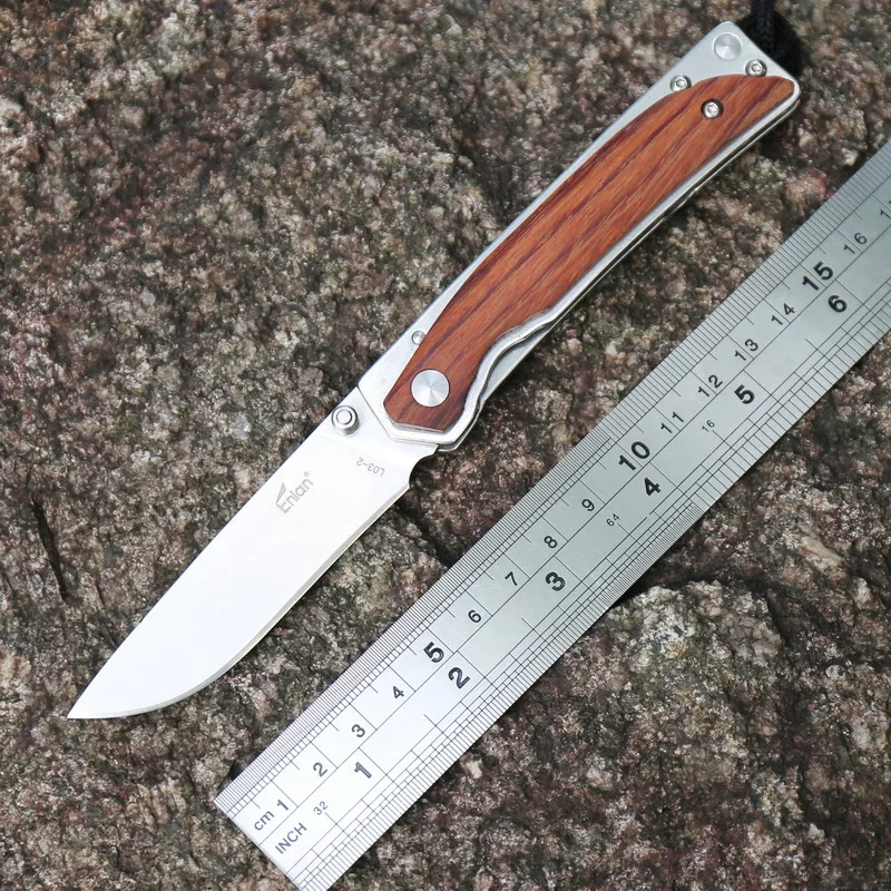 Enlan L03-2 series pocket Folding knife 8Cr13Mov blade wood( plaid) handle outdoor camping hunting survival tactics gift knives
Enlan L03-2 series pocket Folding knife 8Cr13Mov blade wood( plaid) handle outdoor camping hunting survival tactics gift knives