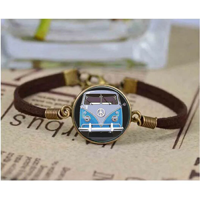 Hot glass dome jewelry Vintage Blue Hippy Bus Photo bracelet Blue Hippy Bus Photo bracelet art gift for children Bangle
Hot glass dome jewelry Vintage Blue Hippy Bus Photo bracelet Blue Hippy Bus Photo bracelet art gift for children Bangle