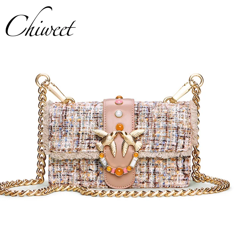 High Quality Gem Swallow Buckle Women Bag Genuine Leather Shoulder Bag Famous Brand Luxury Handbags Knitting Wool Messenger Bags
High Quality Gem Swallow Buckle Women Bag Genuine Leather Shoulder Bag Famous Brand Luxury Handbags Knitting Wool Messenger Bags