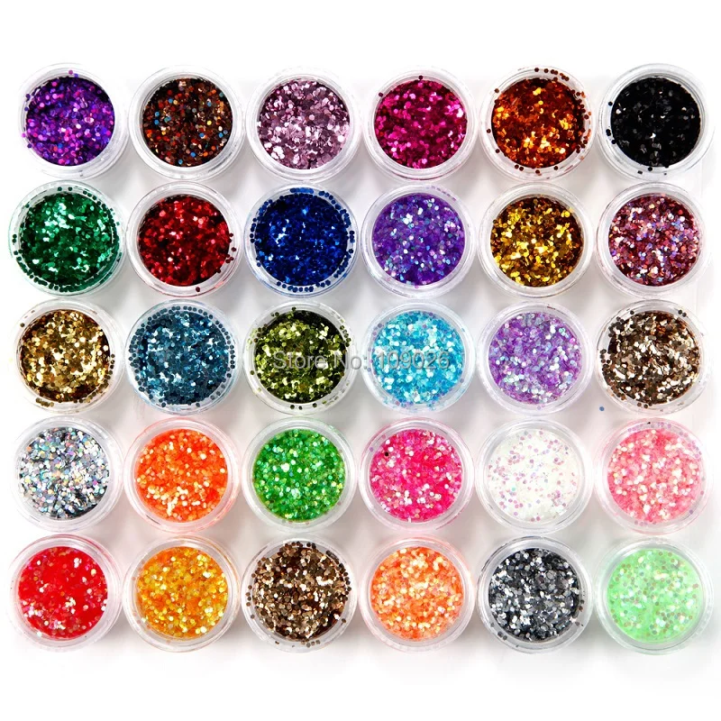 30 pcs 1mm Colorful Nail Art Glitter Dust Kit UV Acrylic Nail Decoration Slice Spangles Sparkle Beads Powder Set Free Shipping
30 pcs 1mm Colorful Nail Art Glitter Dust Kit UV Acrylic Nail Decoration Slice Spangles Sparkle Beads Powder Set Free Shipping